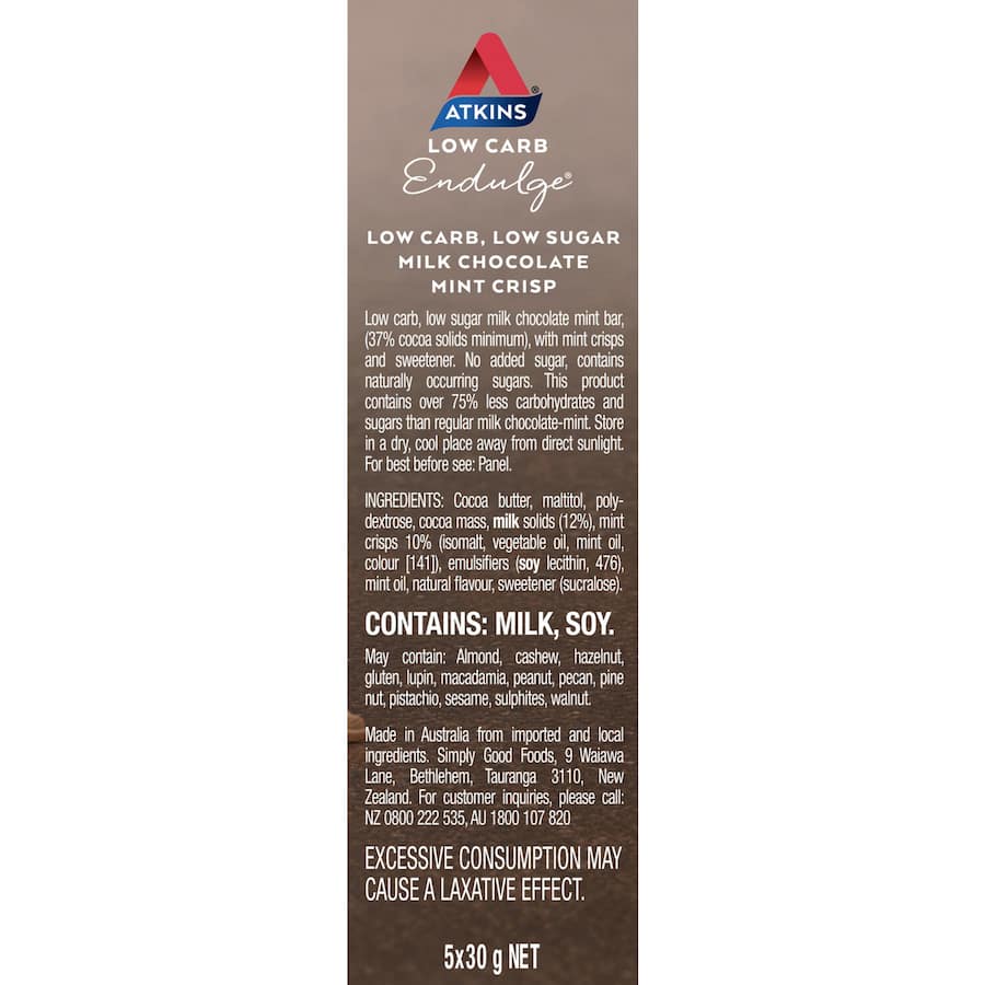 Atkins Endulge Protein Bar Choc Mint 5pack