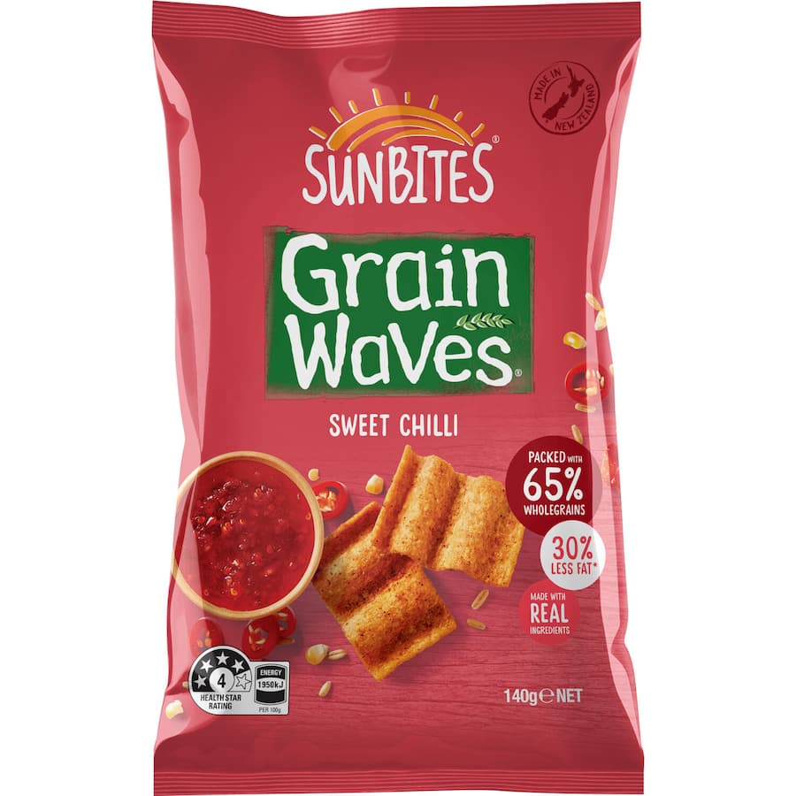 Sunbite Grain Waves Wholegrain Chips Sweet Chilli 140g