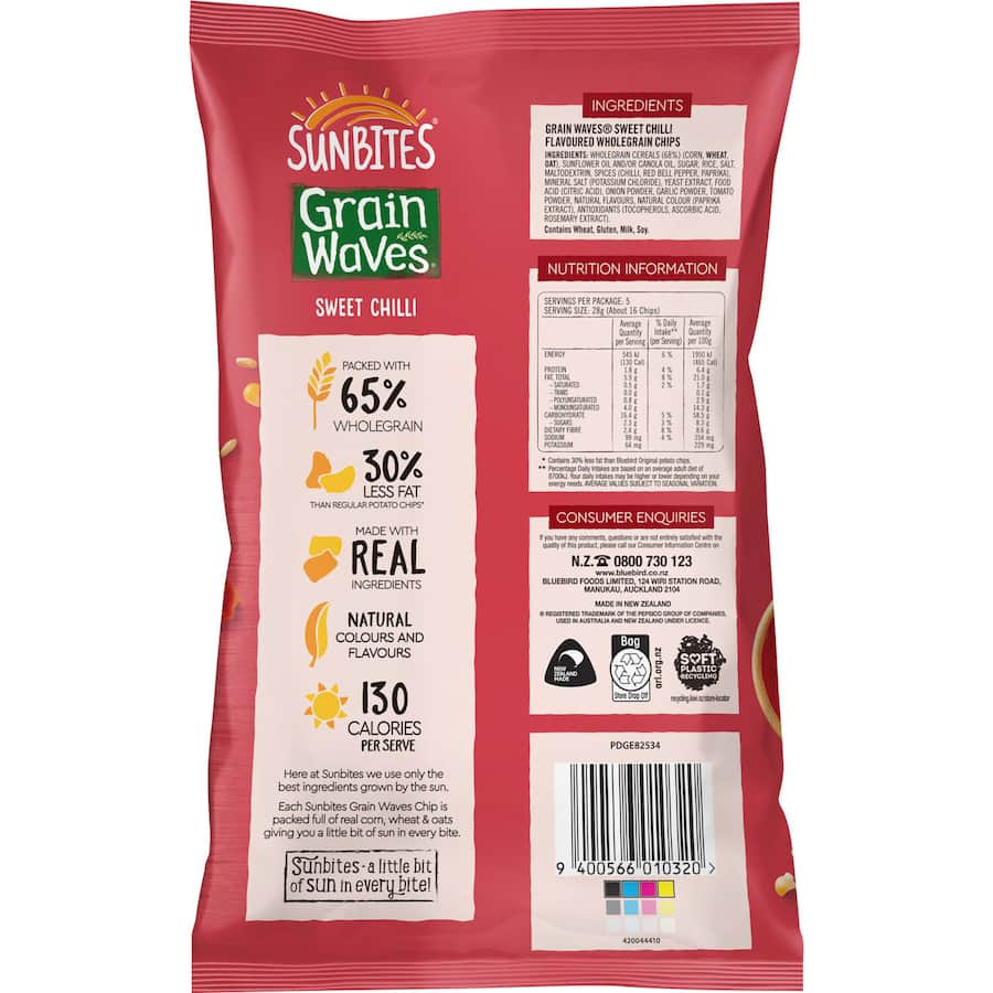 Sunbite Grain Waves Wholegrain Chips Sweet Chilli 140g