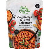 Only Organic Prepared Meal Nourishing Bowl Vegetables & Lentil Bolognese 300g