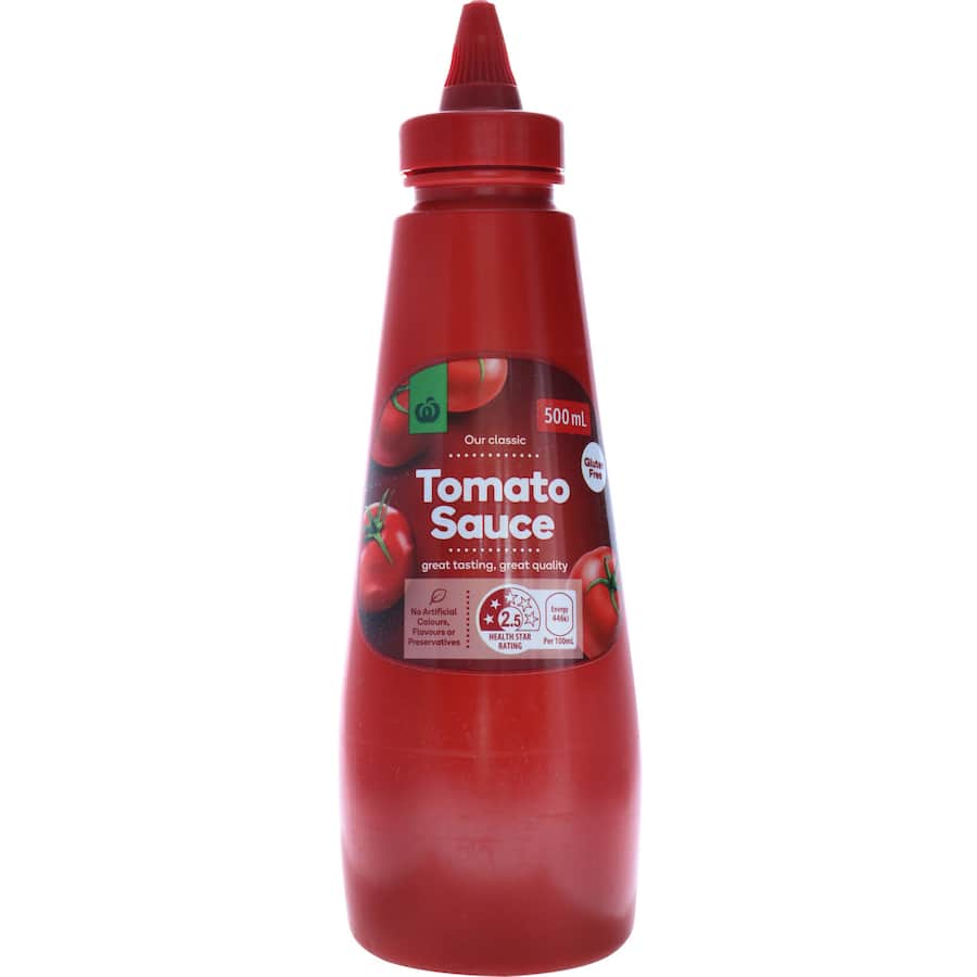 Woolworths Tomato Sauce Squeeze 500mL