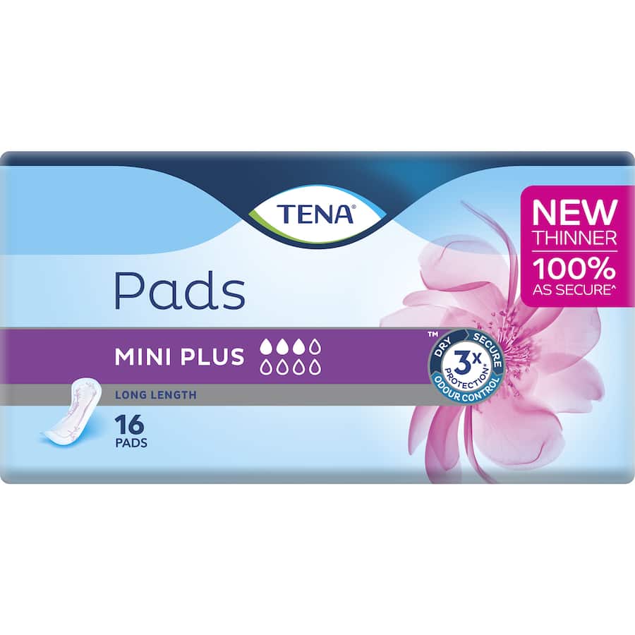 Tena Pads Mini Plus Long Length 16pack