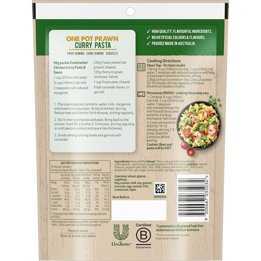 Continental Classics Pasta & Sauce Chicken Curry 90g