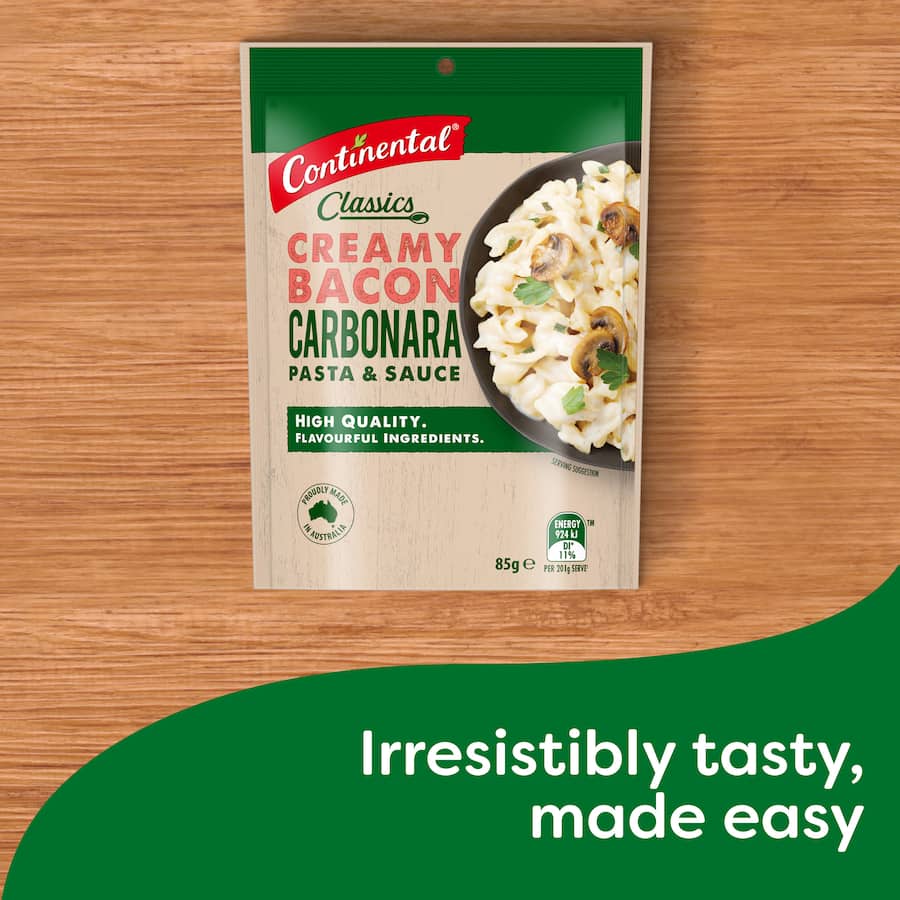 Continental Classics Pasta & Sauce Creamy Bacon Carbonara Pack 85g