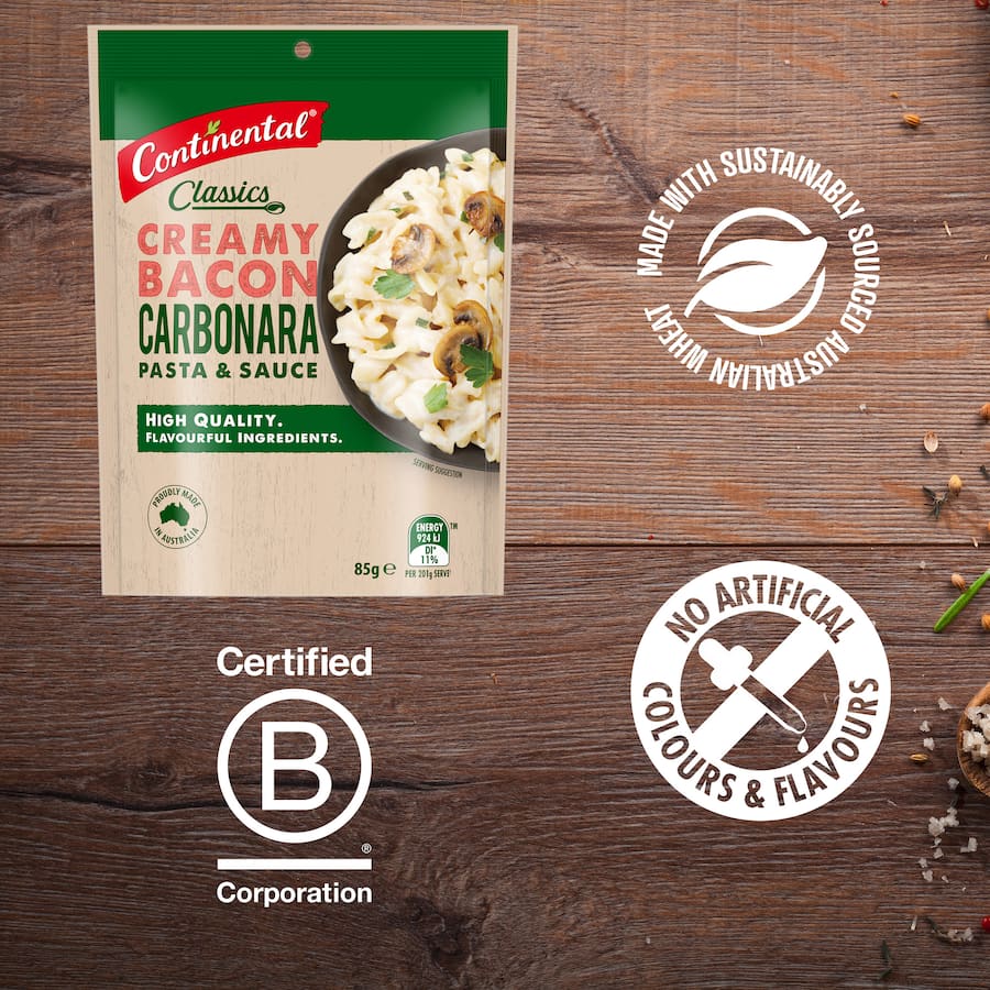 Continental Classics Pasta & Sauce Creamy Bacon Carbonara Pack 85g