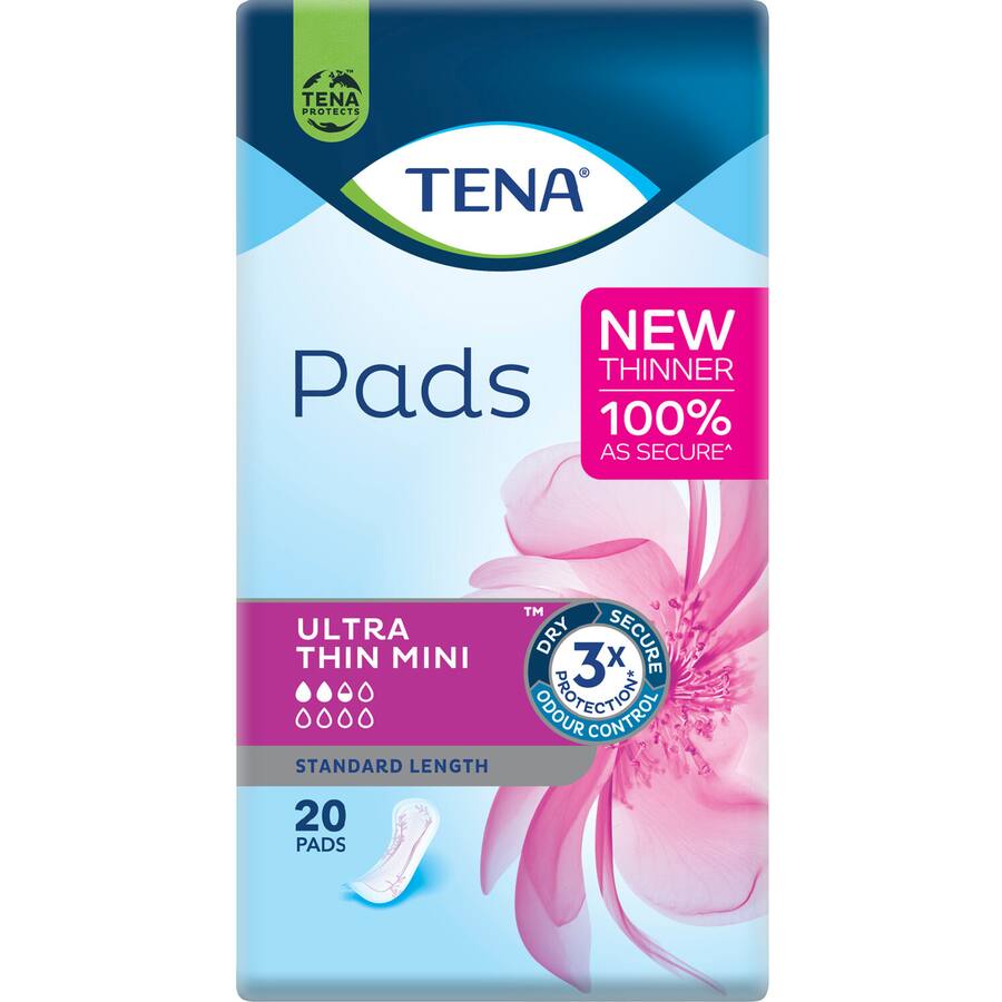 Tena Ultra Thin Mini Pads Standard Length 20pack