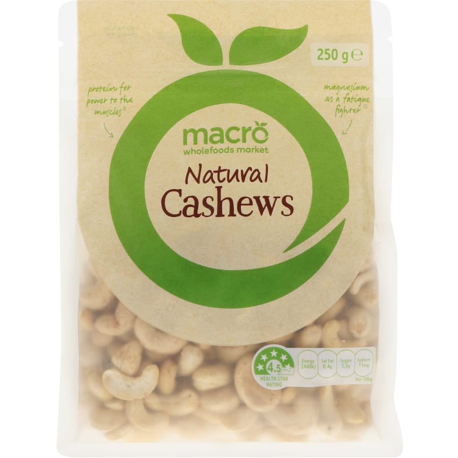 Macro Natural Cashews Raw 250g