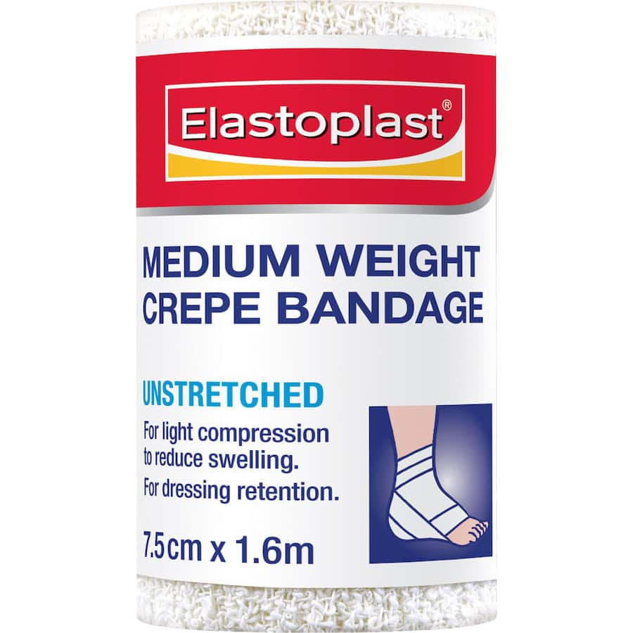 Elastoplast Bandage Medium Weight Crepe 7.5cm Wide 1.6m