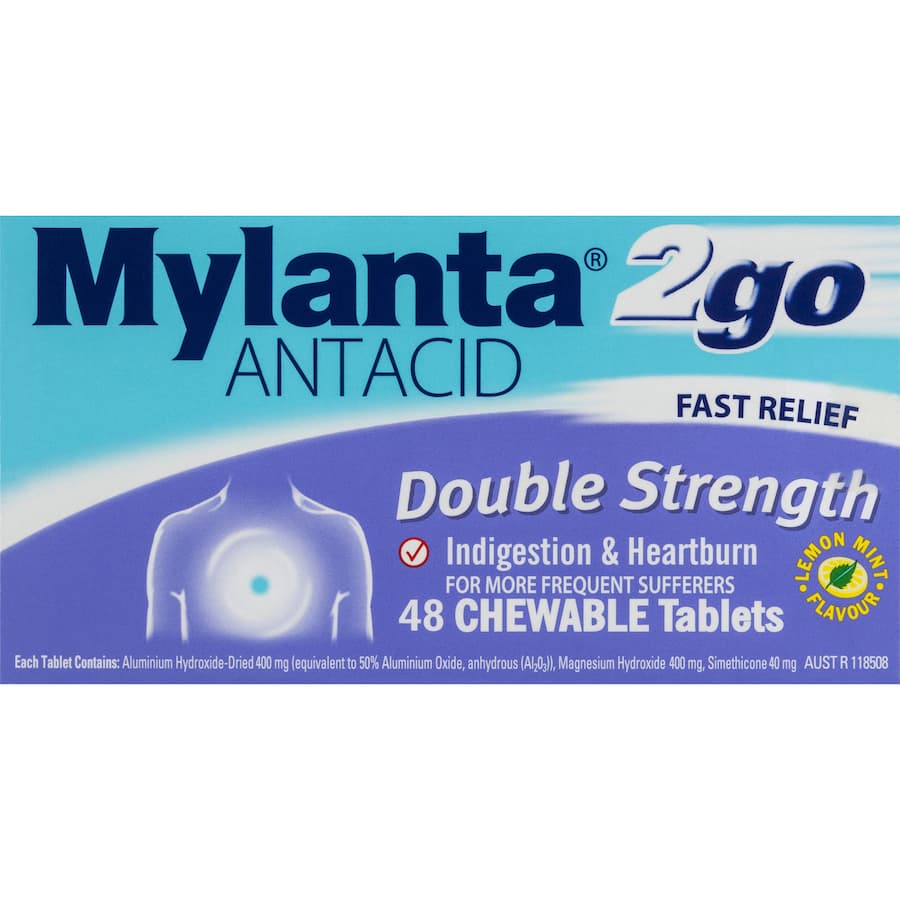 Mylanta 2go Antacid Double Strength 48pack