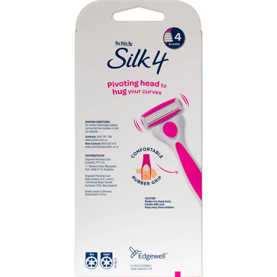 Schick Silk 4 Razor Handle + 2 Blades 1pack