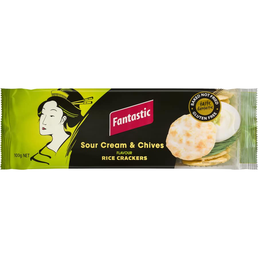 Fantastic Rice Crackers Sour Cream & Chives 100g