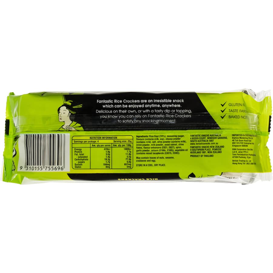 Fantastic Rice Crackers Sour Cream & Chives 100g