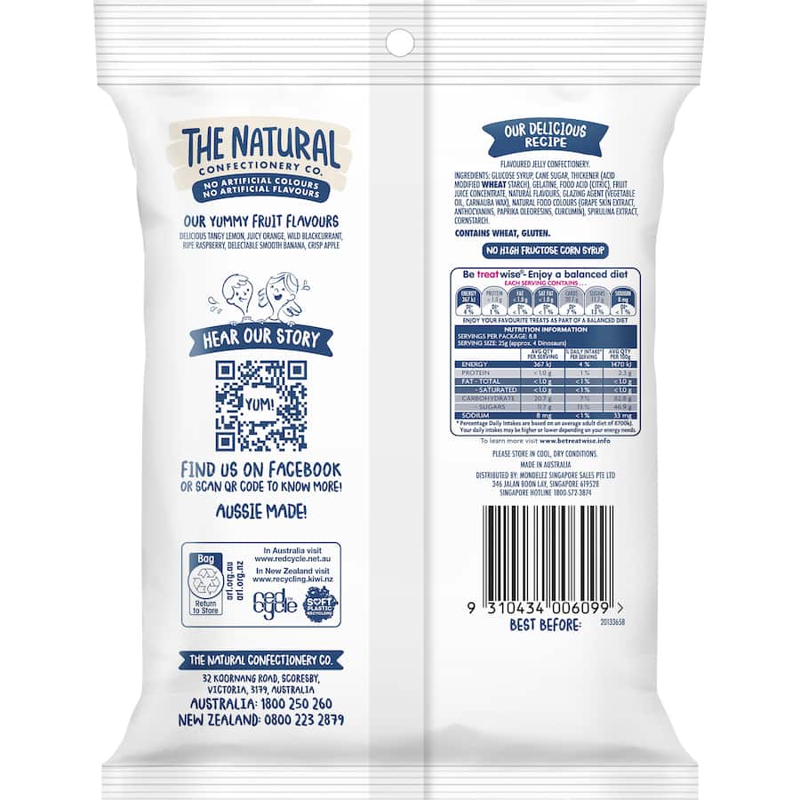 The Natural Confectionery Co. Lollies Dinosaurs 220g