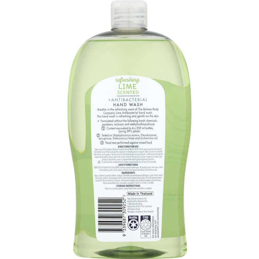 Balnea Hand Wash Refill Lime Antibacterial 1L