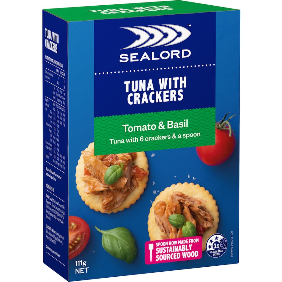 Sealord Tuna & Crackers Tomato & Basil (6 crackers) 111g