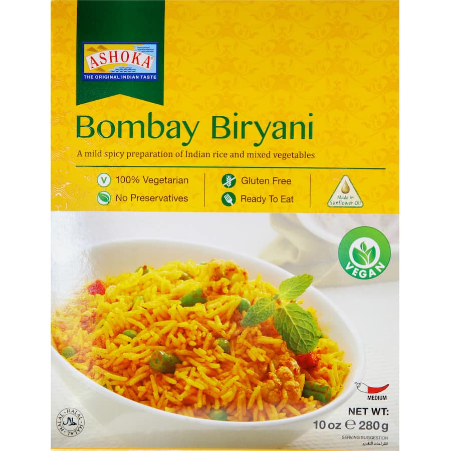 Ashoka Ready Meal Bombay Biryani Gluten Free Box 280g