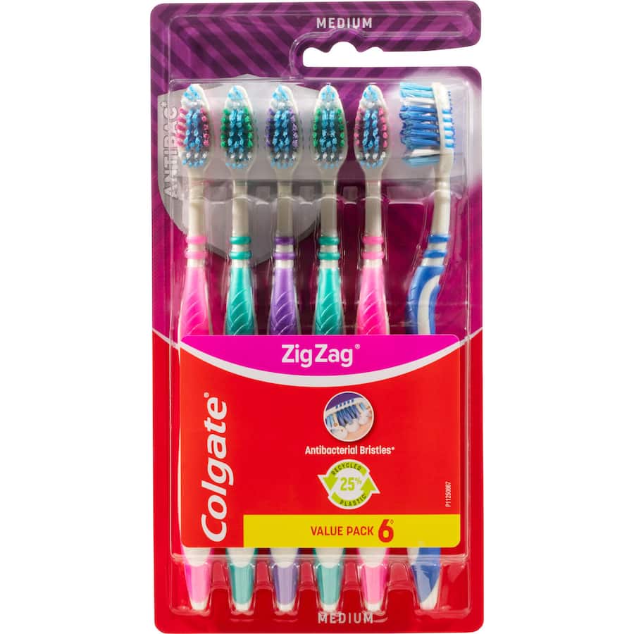 Colgate Zig Zag Toothbrush Interdental Bristle Value Pack Value pack 6pack
