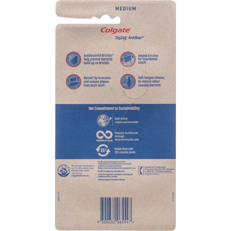 Colgate Zig Zag Toothbrush Interdental Bristle Value Pack Value pack 6pack