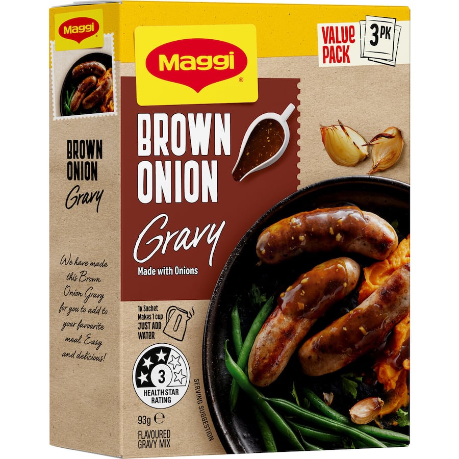 Maggi Instant Gravy Mix Brown Onion 3 pack 93g
