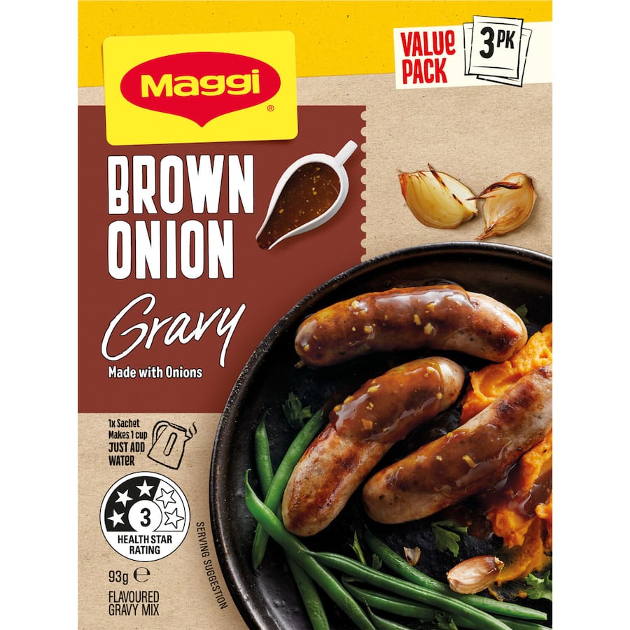 Maggi Instant Gravy Mix Brown Onion 3 pack 93g