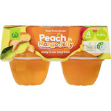Woolworths Fruit Snack Peaches In Mango Jelly 480g 120g pottles 4pack