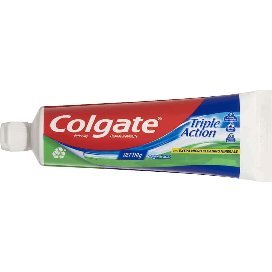 Colgate Triple Action Toothpaste Original Mint Flavour Tube 110g