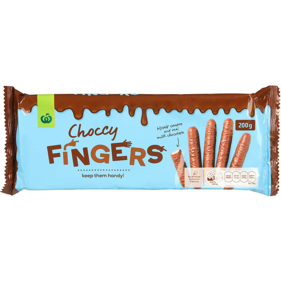 Woolworths Chocolate Biscuits Choccy Fingers 200g