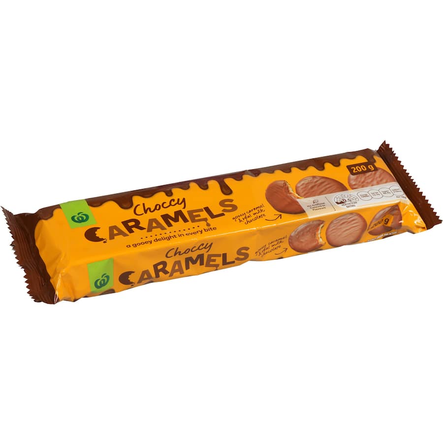 Woolworths Chocolate Biscuits Choccy Caramel 200g