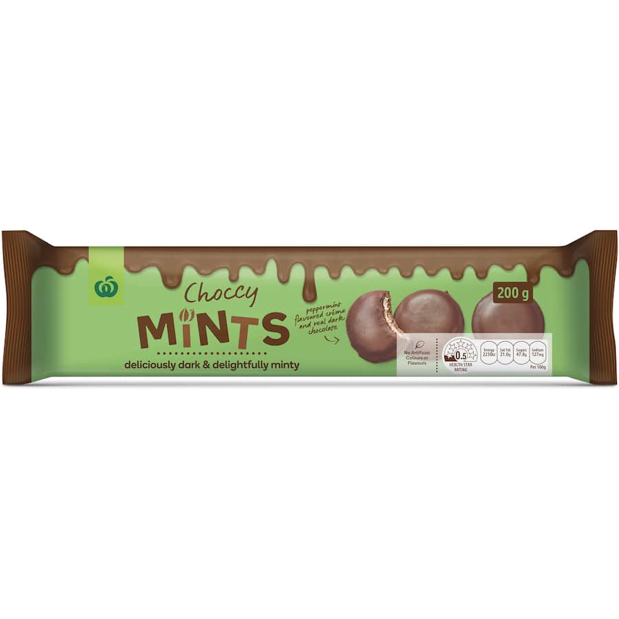 Woolworths Chocolate Biscuits Choccy Mints 200g