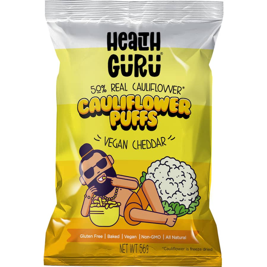 Health Guru Cauliflower Puffs Vegan Cheese 56g