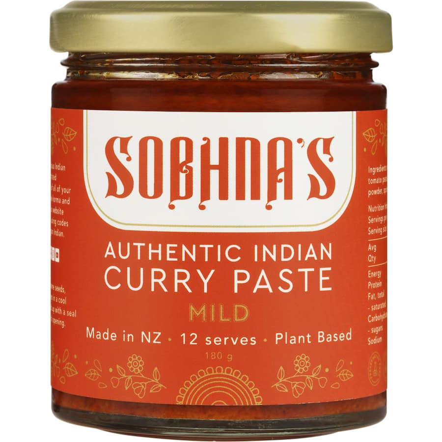 Sobhna's Curry Paste Authentic Mild Plant Based Jar 180g