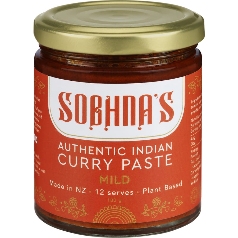 Sobhna's Curry Paste Authentic Mild Plant Based Jar 180g
