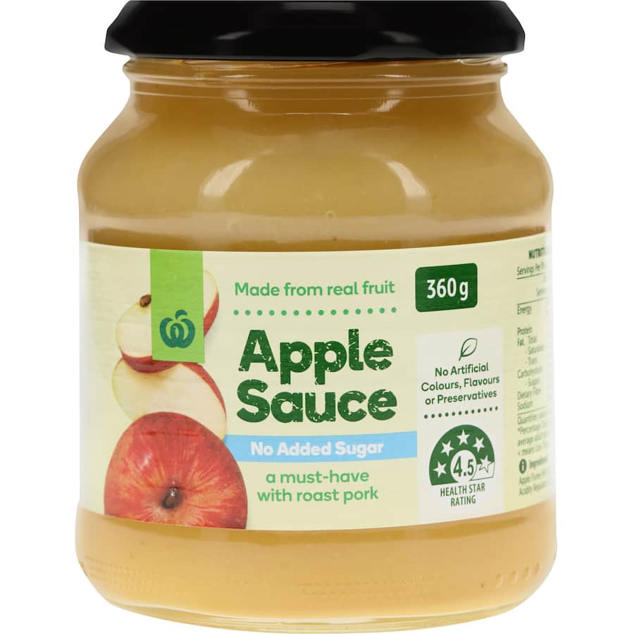 Woolworths Apple Sauce No Added Sugar 360g