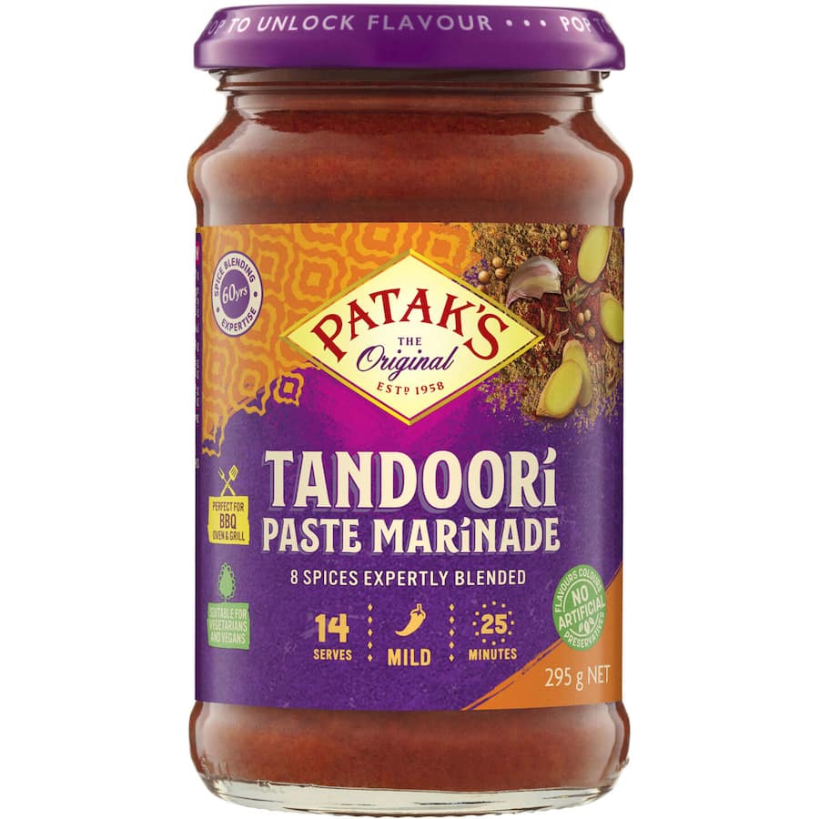 Pataks Curry Paste Tandoori Marinade Mild Jar 295g