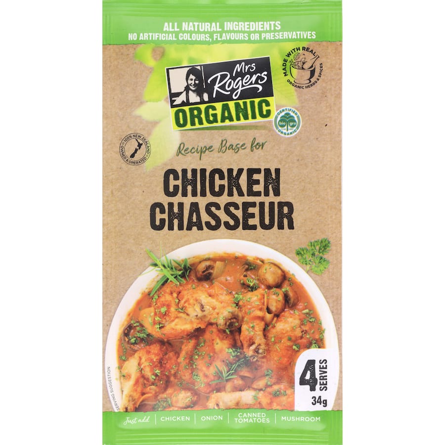 Mrs Rogers Organic Recipe Base Chicken Chasseur 34g