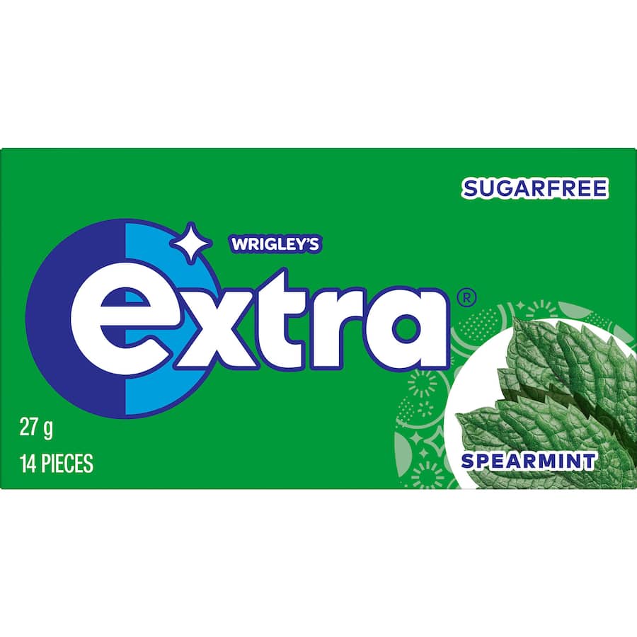 Wrigleys Extra Chewing Gum Spearmint 14 Pieces Envelope 27g