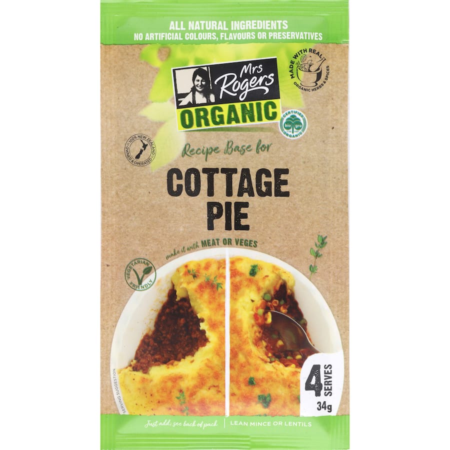 Mrs Rogers Organic Recipe Base Cottage Pie 34g