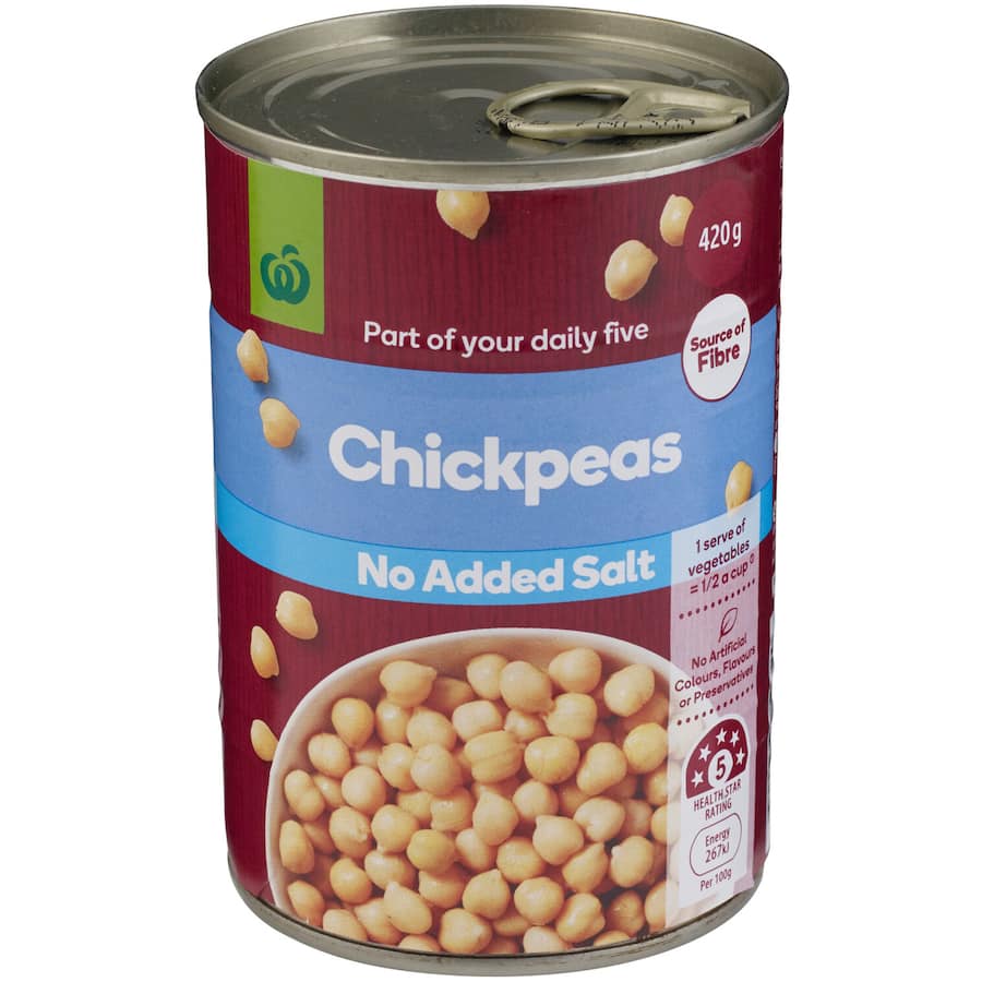 Woolworths Chickpeas No Added Salt Can 420g