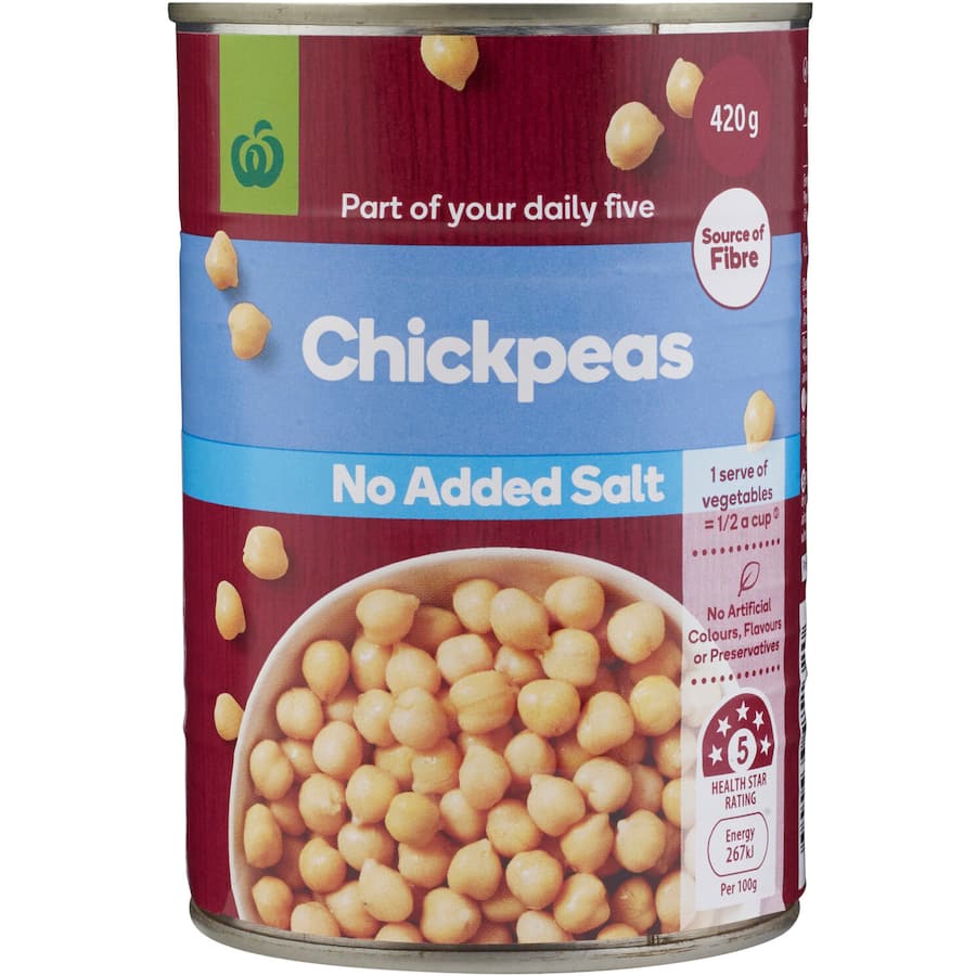 Woolworths Chickpeas No Added Salt Can 420g