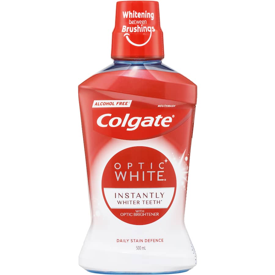 Colgate Optic White Mouthwash Teeth Whitening Stain Defense 500mL