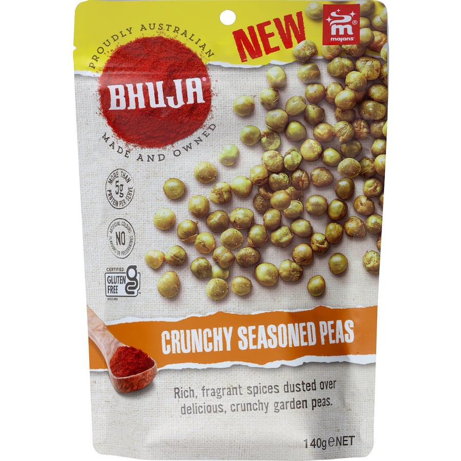 Majans Bhuja Pea Crisps Crunchy Seasoned 140g