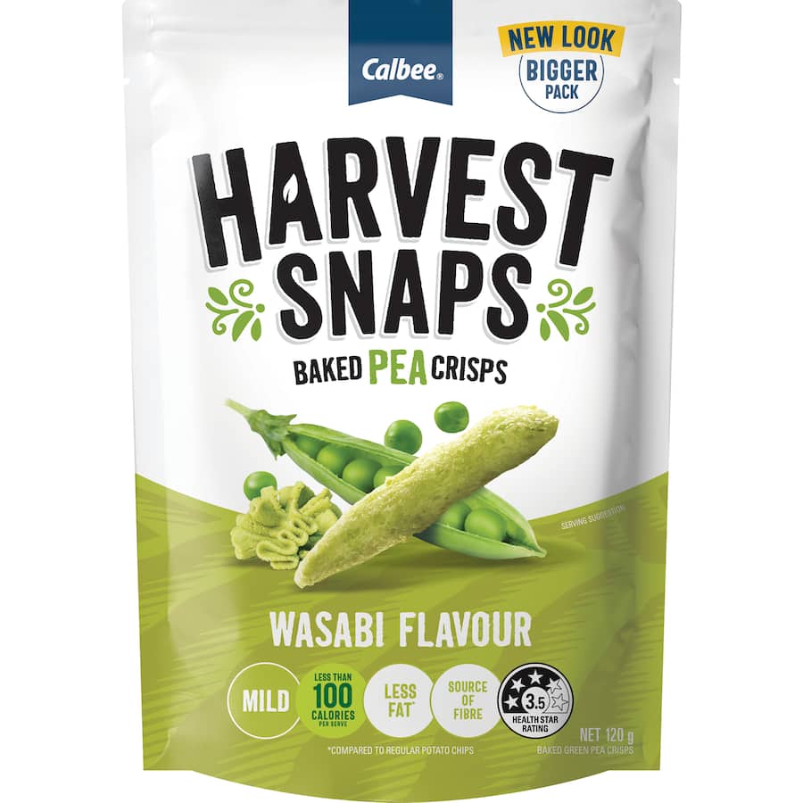 Harvest Snaps Pea Crisps Wasabi 120g
