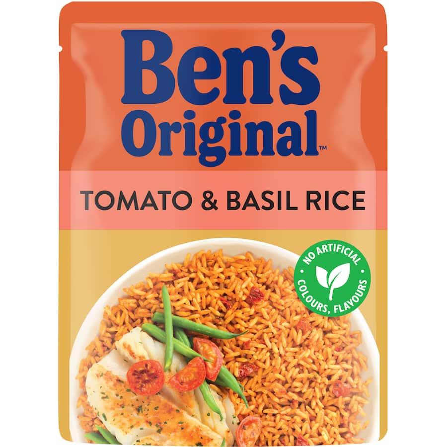 Bens Original Microwave Rice Tomato & Basil Pouch 250g