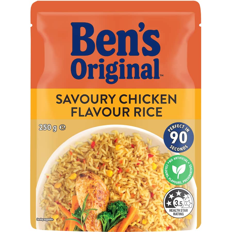Bens Original Microwave Rice Chicken Flavour Pouch 250g