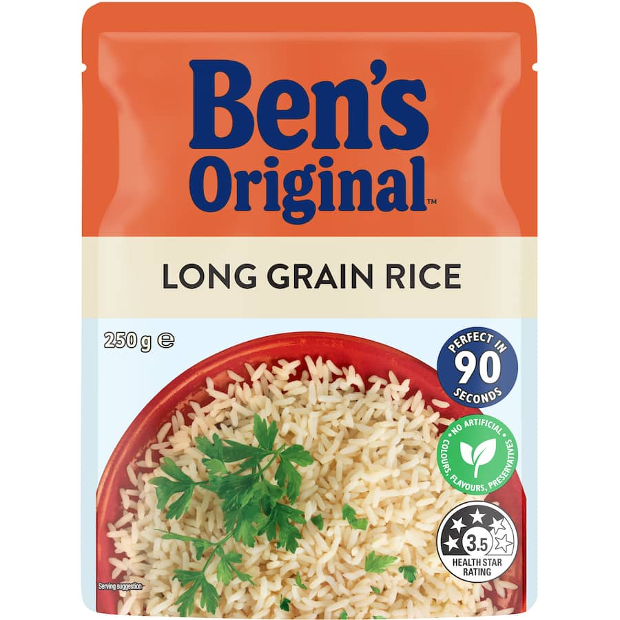 Bens Original Microwave Rice Long Grain Pouch 250g