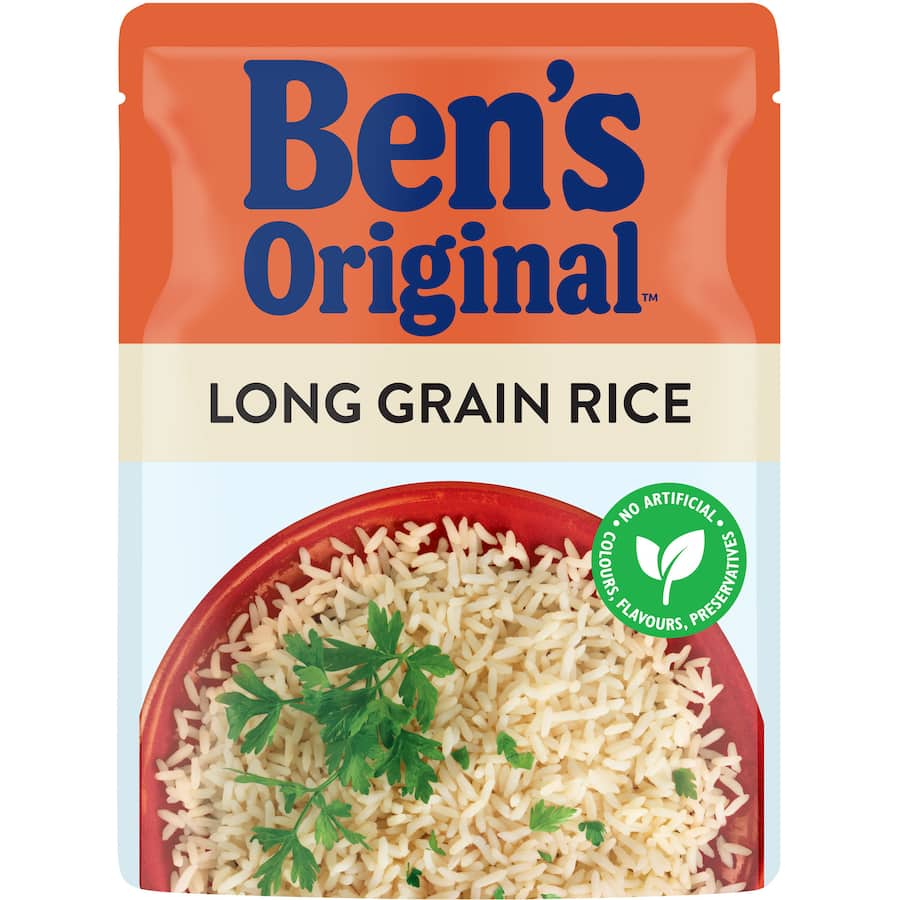 Bens Original Microwave Rice Long Grain Pouch 250g