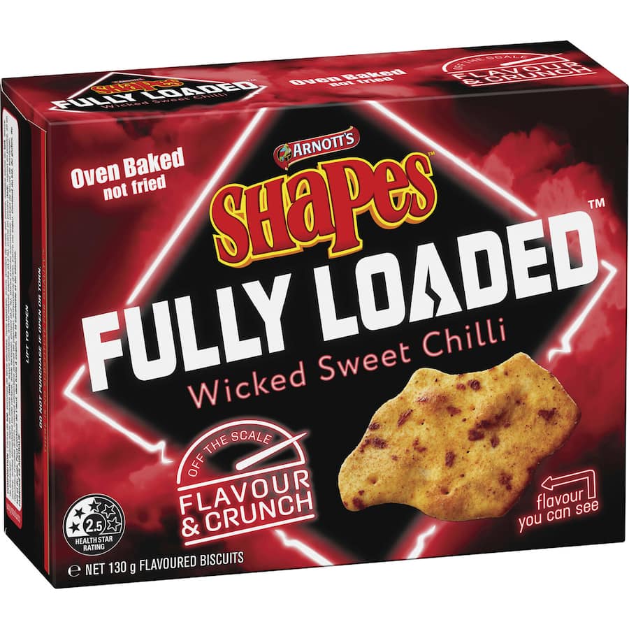 Arnotts Shapes Fully Loaded Crackers Wicked Sweet Chilli 130g
