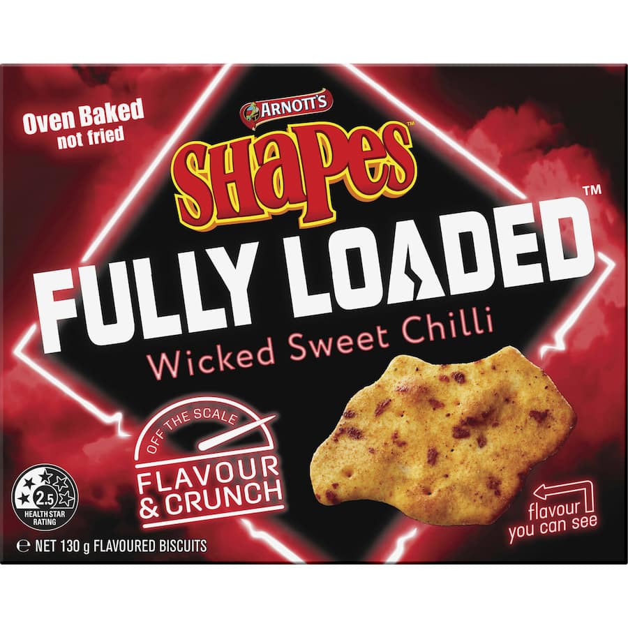 Arnotts Shapes Fully Loaded Crackers Wicked Sweet Chilli 130g
