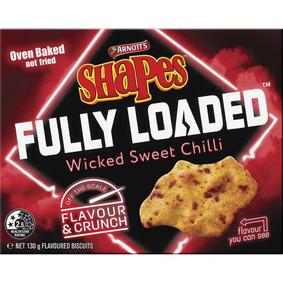 Arnotts Shapes Fully Loaded Crackers Wicked Sweet Chilli 130g