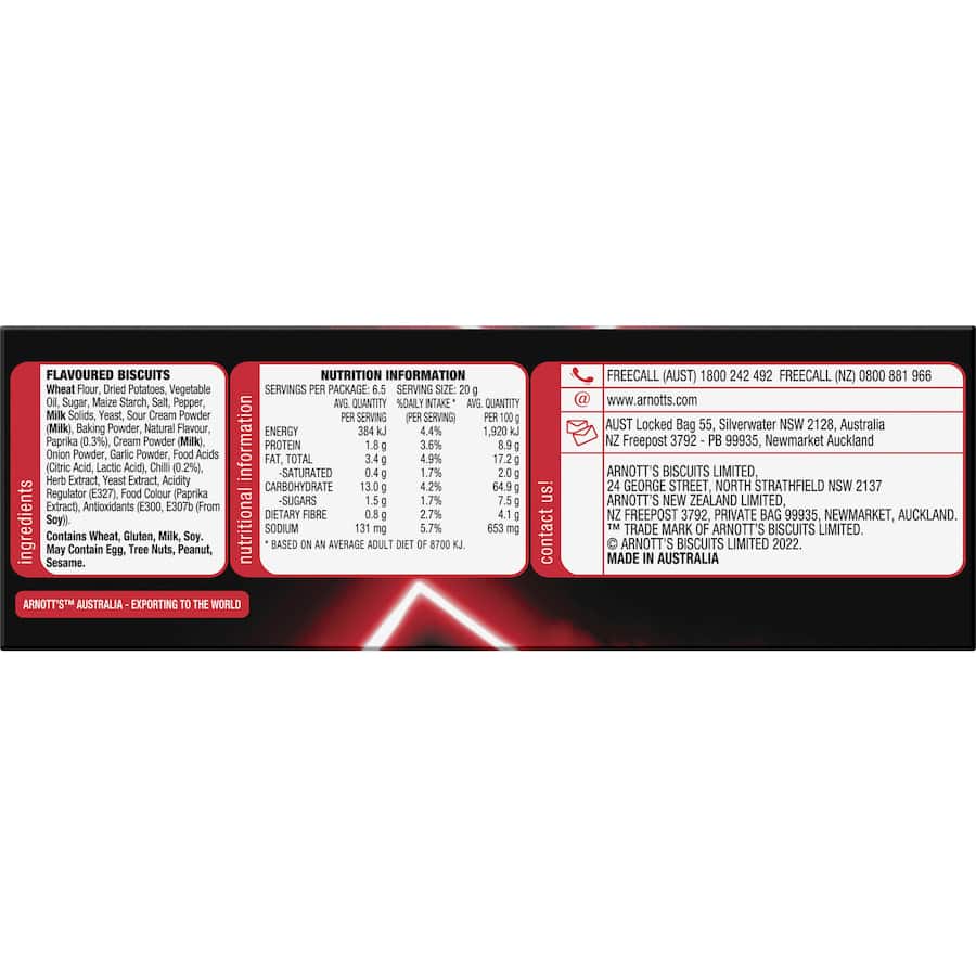 Arnotts Shapes Fully Loaded Crackers Wicked Sweet Chilli 130g